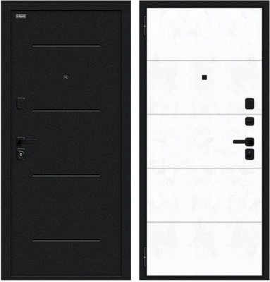 Дверь Браво Граффити-1 Инсайд/SBlack Букле черное/Snow Art